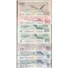 Image 1 : 1986-1991 Bird Series Match Set #0000630.  Lot of 7 notes all original crisp UNC.