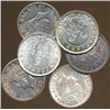 Image 1 : Nfld 1940c 5¢, 1941c(4) & 1943c.  Lot of 6 coins all AU/UNC or better.