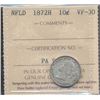 Image 1 : Nfld 1872H 10¢ ICCS VF30.