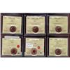 Image 1 : 1996 1¢, 1997, 1998, 1999, 2002P & 2008 all ICCS SP67RD.  Lot of 6 coins.