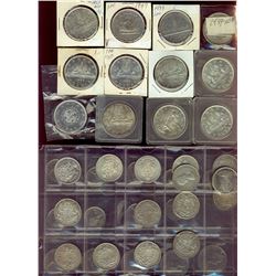 1939(2) $1, 1949, 1953, 1961, 1964 (PL's(6)), 1966(8),1949 50¢ to 1960(18) circ silver issues, 1968 