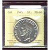 Image 1 : 1945 $1 Dbl HP ICCS MS60.