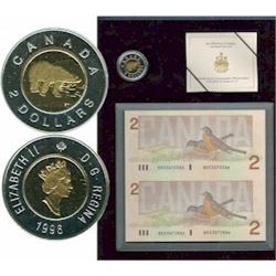 RCM Lot; includes 1996 $2 Piedfort set, with the uncut BRX replacement issues.  Comes in original bl