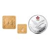 Image 1 : RCM Lot;  includes 2006 $3 Square Silver Coin & Silver Lucky Loonie.  Lot of 2 coins.
