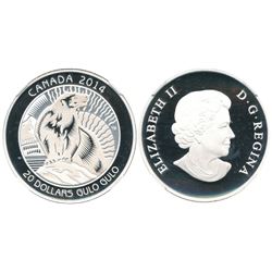 RCM Lot;  2014 $20 Untamed Canada Series - Wolverine, NGC PF70 Ultra Cameo.