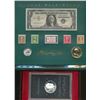 Image 1 : US Mint; 1796-1996 Bicentennial of George Washington Coin, Banknote and Stamp Set & 1971 Eisenhauer 