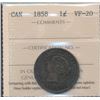 Image 1 : 1858 1¢ ICCS VF20.
