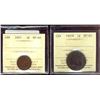 Image 1 : 1907H 1¢ & 1925 ICCS EF40.  Lot of 2 coins.