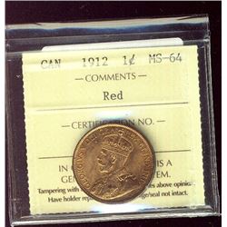 1912 1¢ ICCS MS64RD.