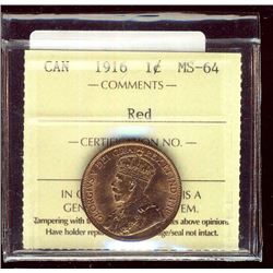 1916 1¢ ICCS MS64RD.