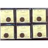 Image 1 : 1922 1¢, 1923, 1924(2) & 1925(2).  Lot of 6 key dates ICCS VG to VF with one 1925 designated as clea