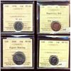Image 1 : 2011 1¢ Magn MS66, 1978 10¢ MS64, 1988 MS65 & 2008 25¢ Figure Skating MS65.  Lot of 4 ICCS graded co