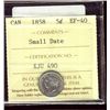 Image 1 : 1858 5¢ Sml Date ICCS EF40.