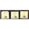 Image 1 : 1872H 5¢, 1893 & 1899.  Lot of 3 ICCS F12 to EF graded coins all designated with problems.