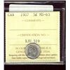 Image 1 : 1907 5¢ ICCSMS63.  Lustrous white.