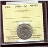 Image 1 : 1938 5¢ ICCS MS63.