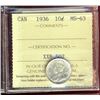 Image 1 : 1936 10¢ ICCS MS63.  White with lustre