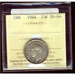 1944 25¢ ICCS MS64.