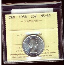 1956 25¢ ICCS MS65.  Gem full white.