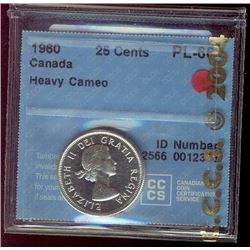 1960 25¢ CCCS PL66 Heavy Cameo.