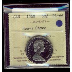 1968 50¢ ICCS PL66 Heavy Cameo.