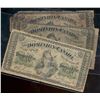 Image 1 : 1870 25¢ DC-1a Ltr A, DC-1b Ltr b & DC-1c.  Lot of 3 notes G to VG+ with Ltr A showing damage and te