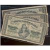 Image 1 : 1870 25¢ DC-1a Ltr A, DC-1b Ltr b & DC-1c.  Lot of 3 notes VG to F.