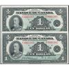 Image 1 : 1935 $1 BC-2 #F0005392-393.  A nice consecutive series Original Choice UNC with counting crease.