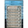 Image 1 : 1954 $100 BC-35a Lot;  includes 7 Consecutive issues AJ1061675-1680 all CCCS graded AU58, UNC62, UNC