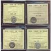 Image 1 : Nfld 1903 5¢ EF45, 1929 AU55, 1940c MS60 & 1947c MS62.  Lot of 4 ICCS coins.