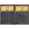 Image 1 : 1900H 1¢ ANACS MS64RB.  Lot of 2 coins.