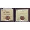 Image 1 : 1954 1¢ SF & 1985 Ptd ICCS MS65RD.  Lot of 2 coins.