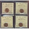 Image 1 : 1965 1¢ Complete Type set all ICCS MS65.  Lot of 4 coins.