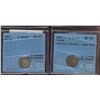 Image 1 : 1870 5¢ Wide Obv 1 EF40,  designated with edge nick & 1901 AU50.  Lot of 2 CCCS graded coins.