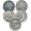 Image 1 : 1887 5¢, 1901, 1902, 1903 & 1912.  Small lot of 5 coins EF to UNC with exception of 1887 VF with dig