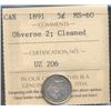 Image 1 : 1891 5¢ Obv 2 ICCS MS60.  Designated as cleaned.