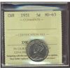 Image 1 : 1931 5¢ ICCS MS63.  Better date.