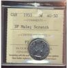 Image 1 : 1953 5¢ SF Mule ICCS AU50.  Scratch designation.
