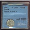 Image 1 : 1886 10¢ Large Knobbed 6 Obv 4 CCCS VF30.