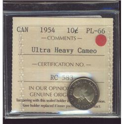 1954 10¢ ICCS PL66 Ultra Heavy Cameo.