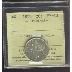 1858 20¢ ICCS EF40.