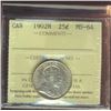 Image 1 : 1902H 25¢ ICCS MS64.  Sparkling white issue.
