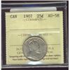 1907 25¢ ICCS AU58.