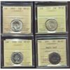 Image 1 : 1937 25¢, 1942, 1947 ML & 1956 ICCS MS65.  Lot of 4 coins.