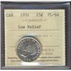 Image 1 : 1951 25¢ LR ICCS ICCS PL64.  Full white and lustrous.  XX353