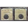 Image 1 : 1999 25¢ Nov & Sept Mules ICCS PL65.  Lot of 2 coins.