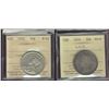 Image 1 : 1870 50¢ LCW VG8 & 1932 F12.  Lot of 2 ICCS graded coins.