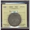 Image 1 : 1892 50¢ Obv 4 ICCS F15.