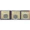 Image 1 : 1947 50¢ ML(2) & 1948.  Lot of 3 coins EF40 to EF45 all ICCS graded.