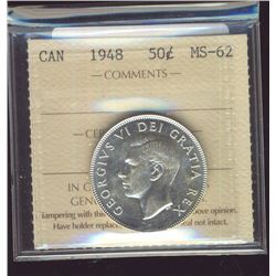 1948 50¢ ICCS MS62.  Blast white and lustrous.